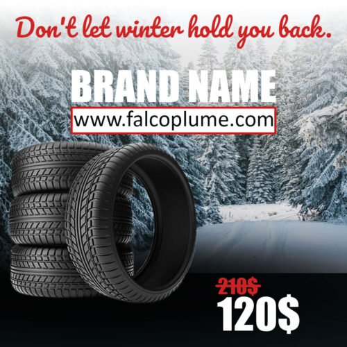 Four black winter tires against a plain white background. Three tires are stacked on top of each other, and a fourth tire stands upright in front of them, slightly obscuring the stack. No additional elements or text are present in the image.